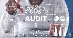 Lorton VA local business owner doing SEO audit on laptop