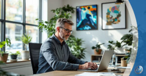 Small business owner doing on-page SEO Lorton VA