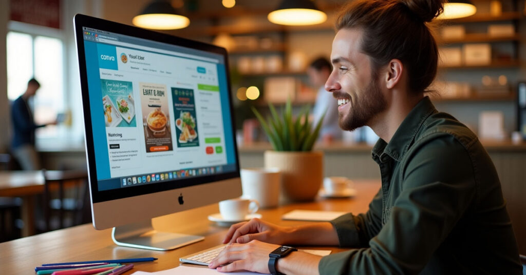 Canva content marketing tool used by Lorton VA café owner