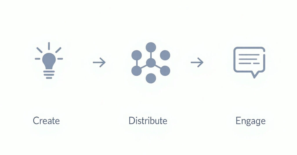 Simple infographic for content distribution process Lorton VA