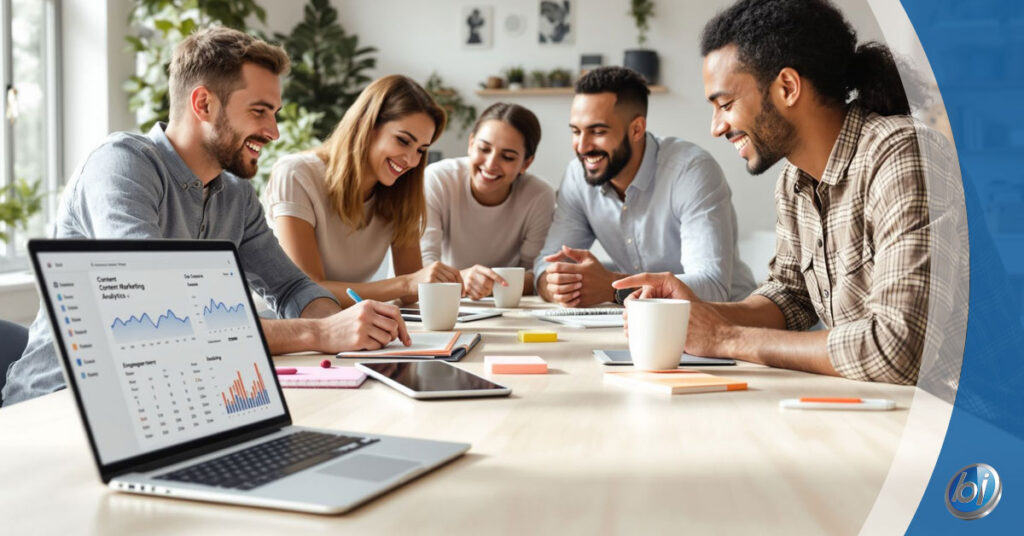 Hero image showing content marketing strategy meeting in Lorton VA