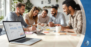 Hero image showing content marketing strategy meeting in Lorton VA