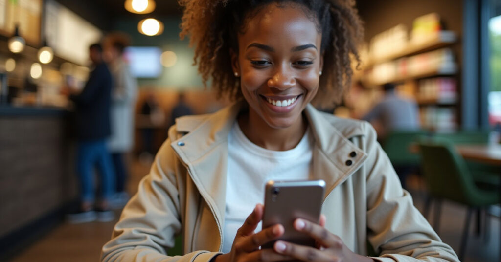 Local customer scrolling smartphone content Lorton VA
