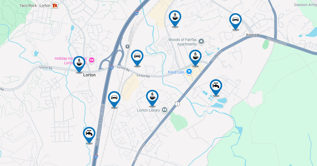 Example of local service + location long-tail keywords in Lorton VA