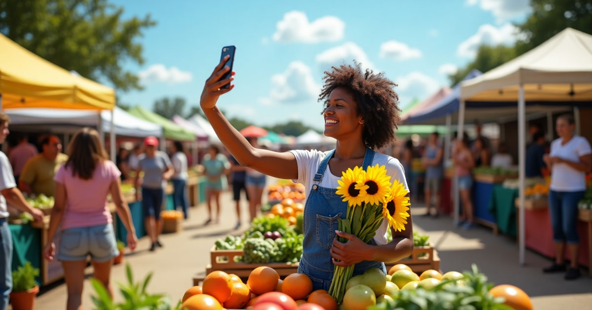 Lorton VA farmers market inspiring social media content for local brands