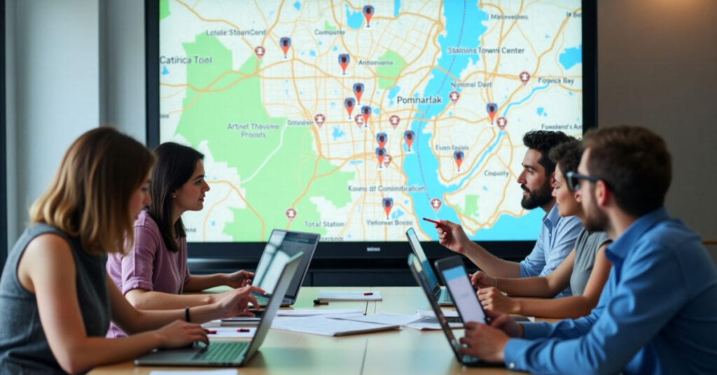 Local SEO team mapping online competition in Lorton VA