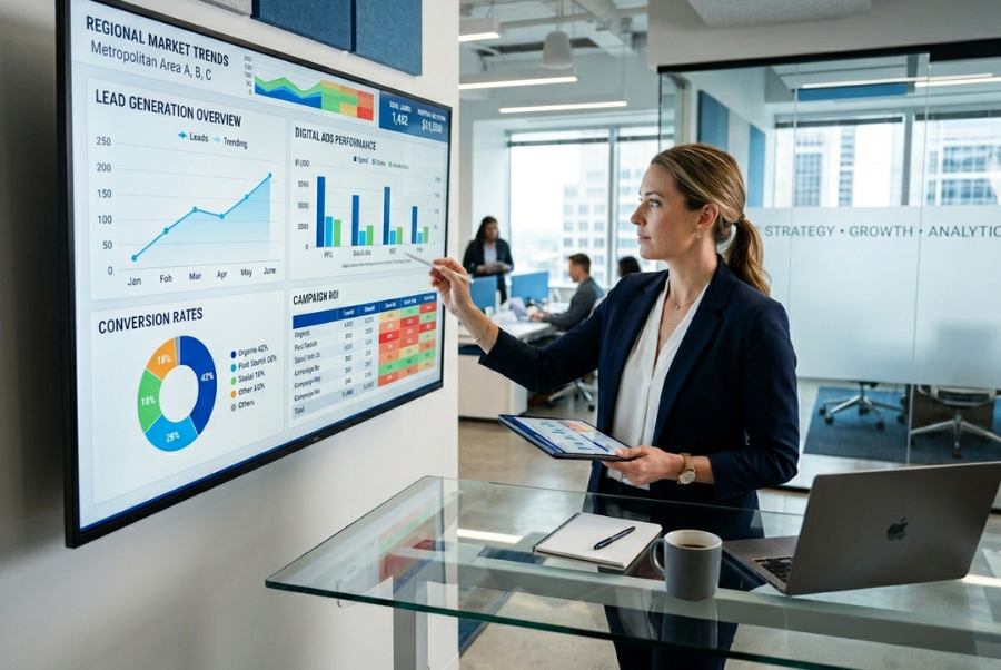 AI ads system dashboard generating consistent business leads