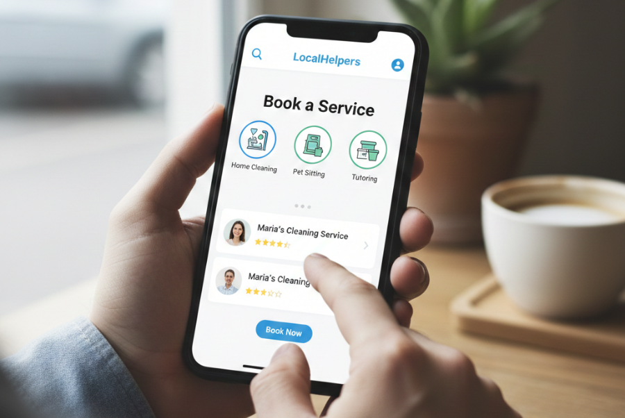 Customer booking local service online in Lorton VA