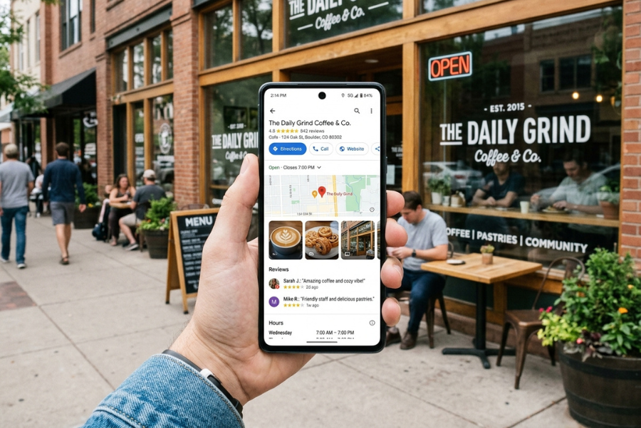 Optimized Google Business Profile improving local business visibility