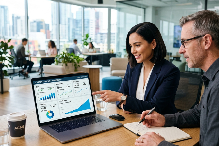 Business owner choosing the right marketing strategy for business growth and lead generation